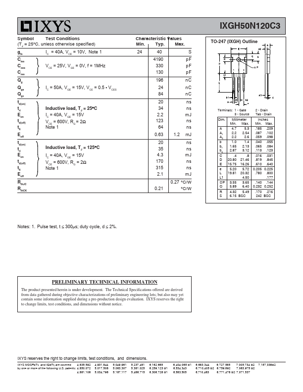 IXGH50N120C3