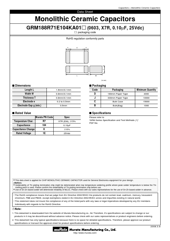 GRM188R71E104KA01B