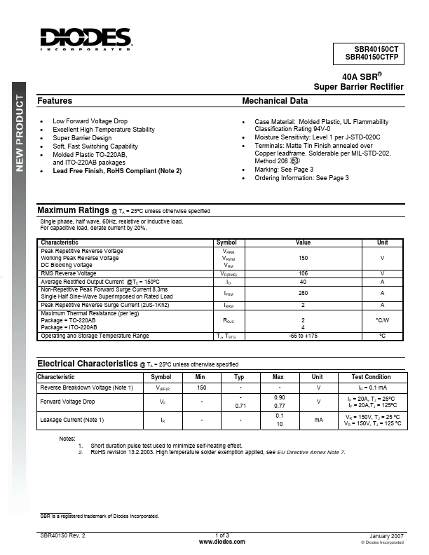 SBR40150CT