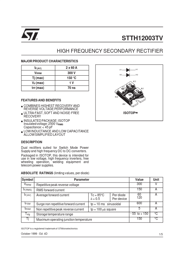 STTH12003TV