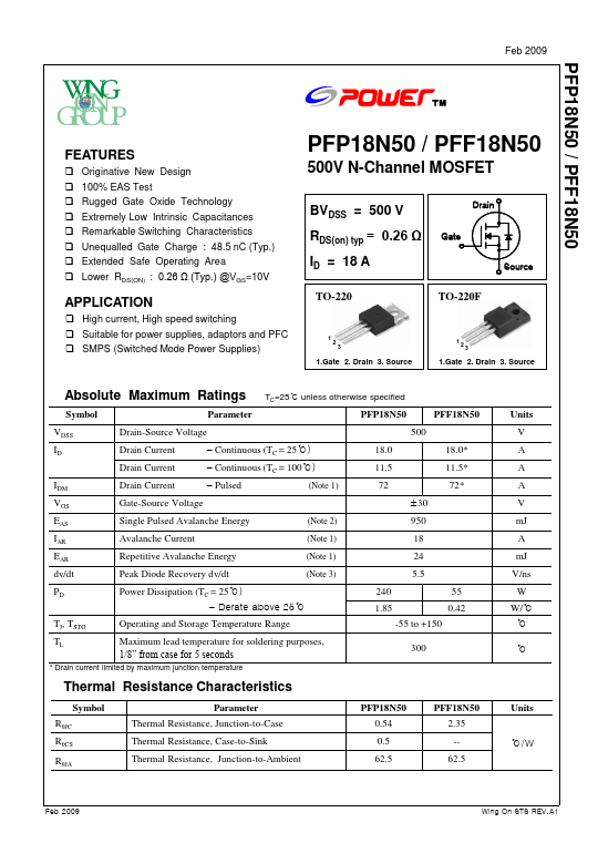 PFP18N50