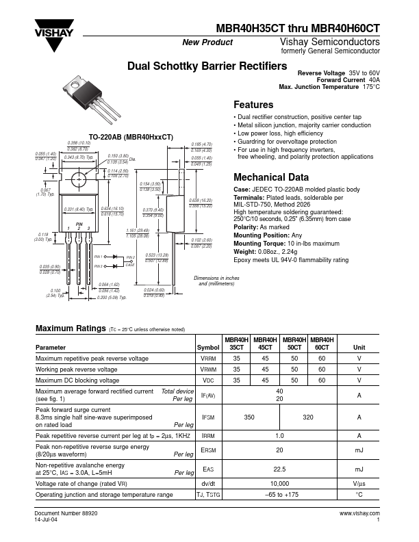 MBR40H50CT