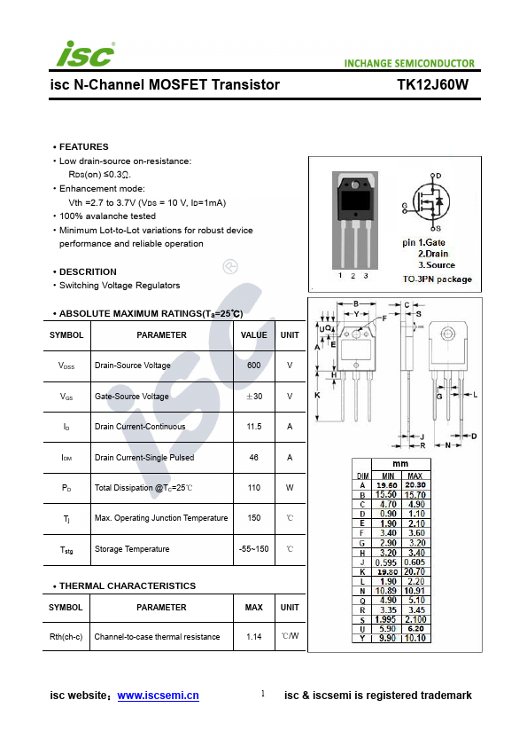 TK12J60W