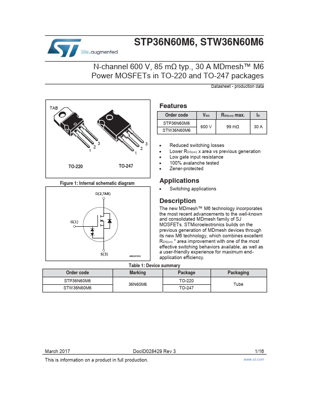 STP36N60M6