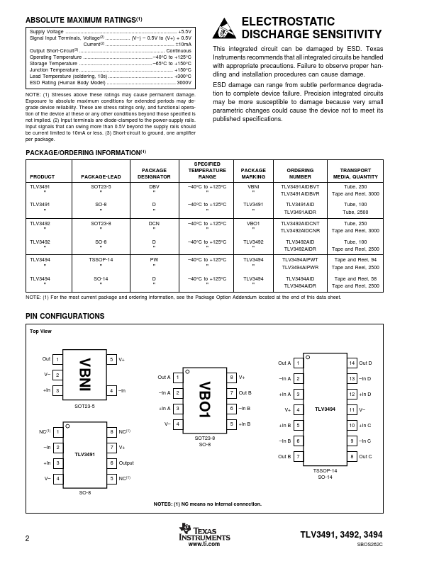 TLV3492AID