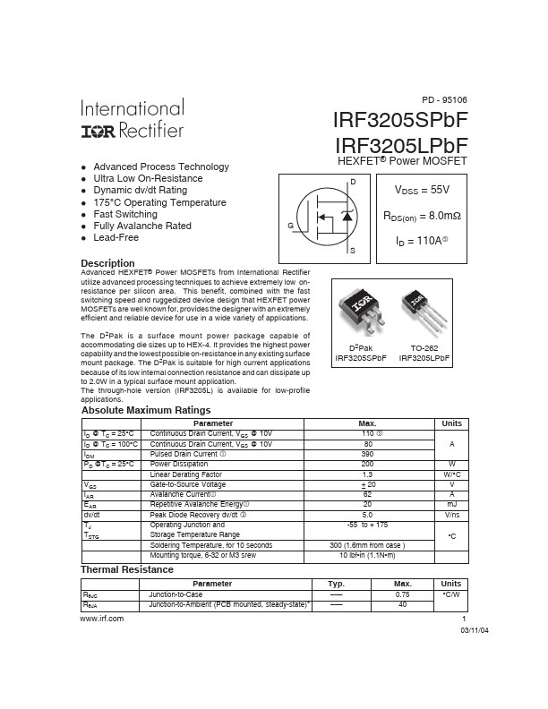 IRF3205LPBF