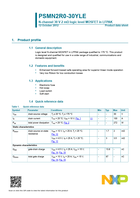 PSMN2R0-30YLE