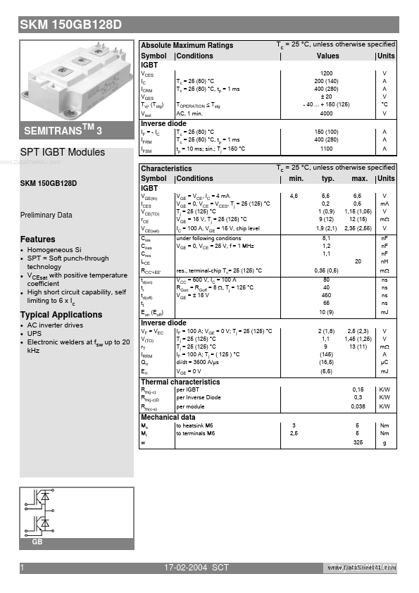 SKM150GB128D