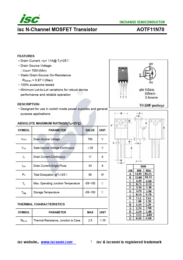 AOTF11N70