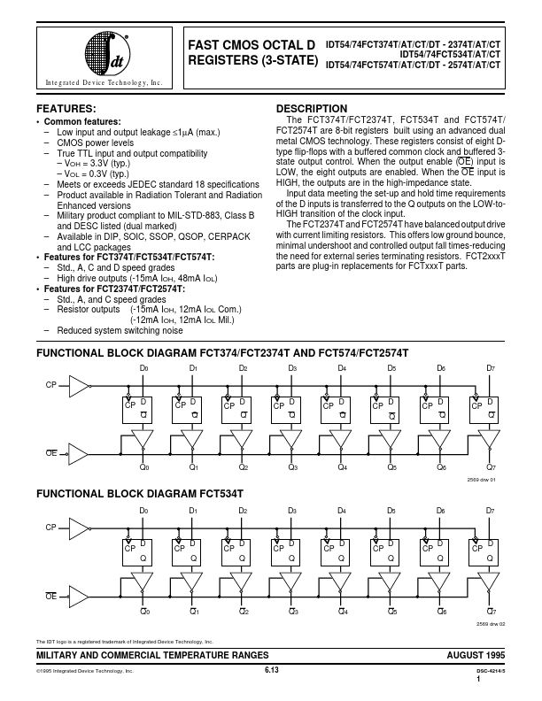 IDT54FCT374DT