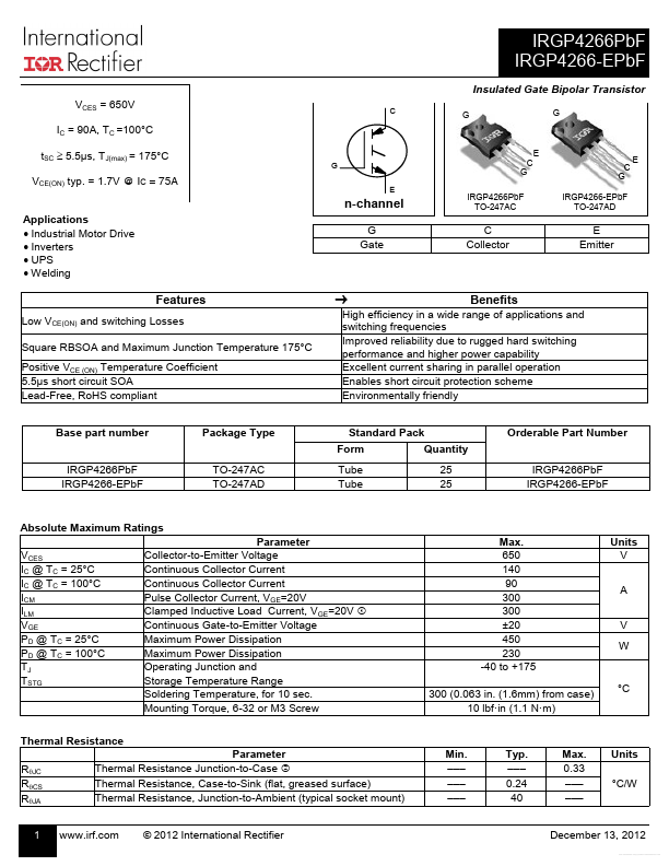 IRGP4266-EPBF