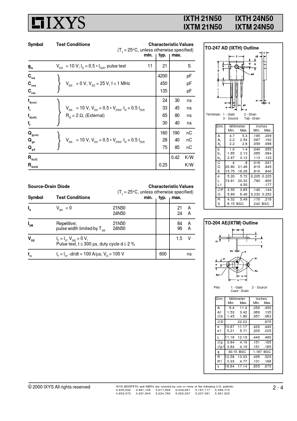 IXTM24N50