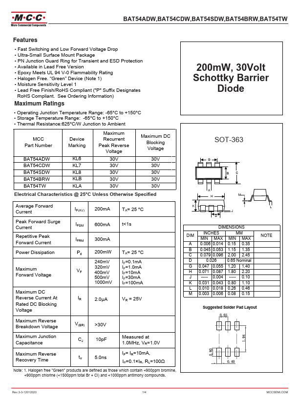 BAT54BRW