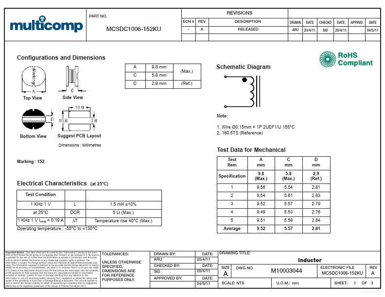 MCSDC1006-152KU