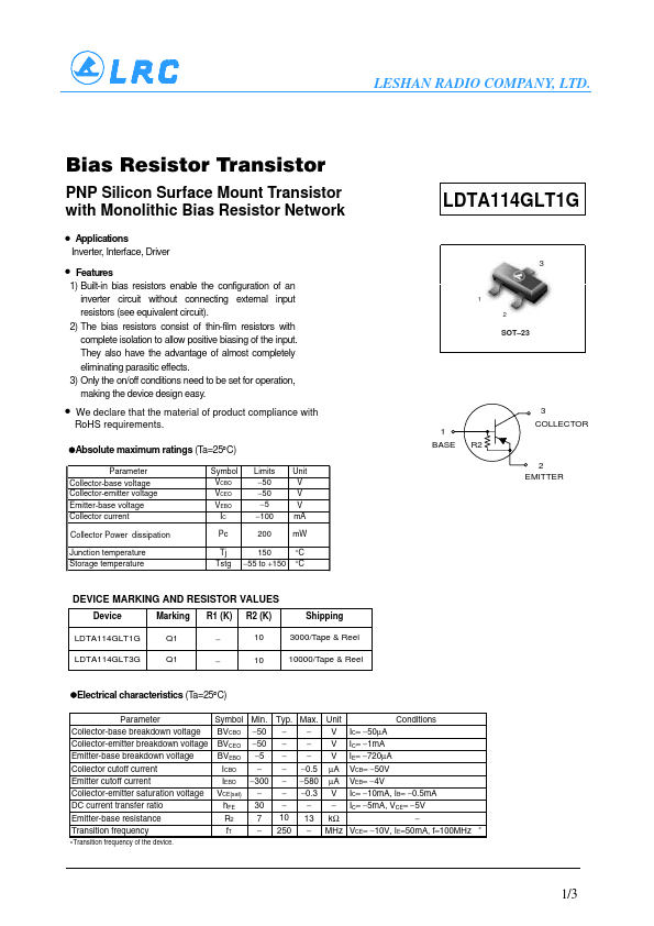 LDTA114GLT1G