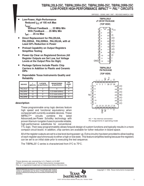 TIBPAL20L8-25C