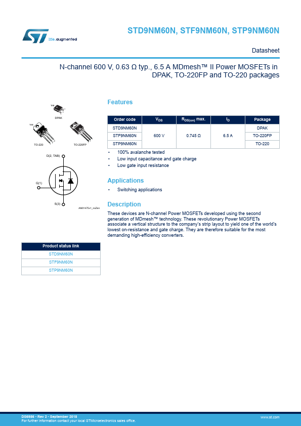 STD9NM60N