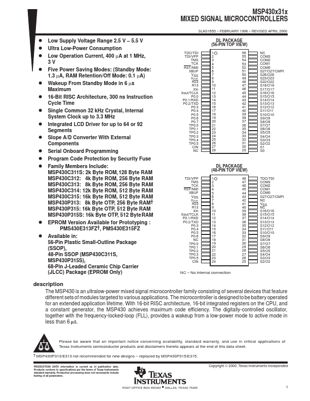 MSP430C312