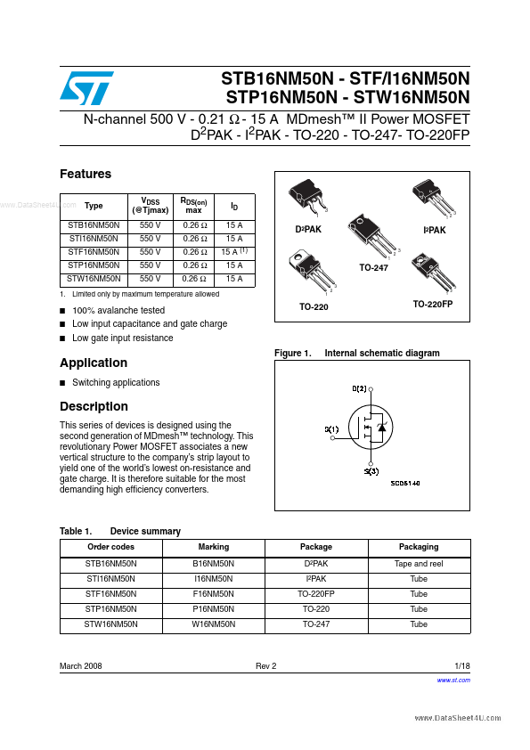 STI16NM50N