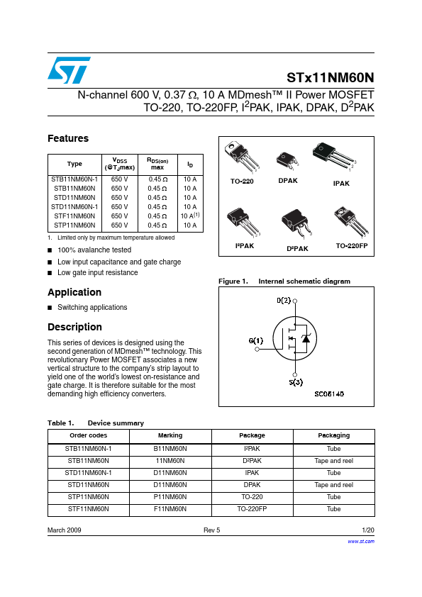 STB11NM60