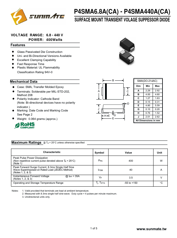 P4SMA180CA