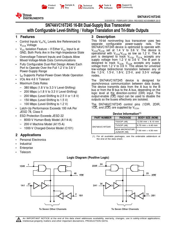 SN74AVC16T245