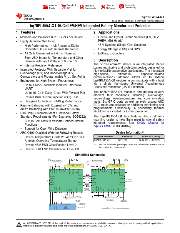 bq76PL455A-Q1