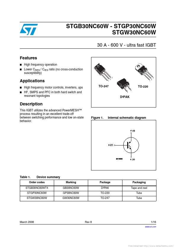 STGB30NC60W