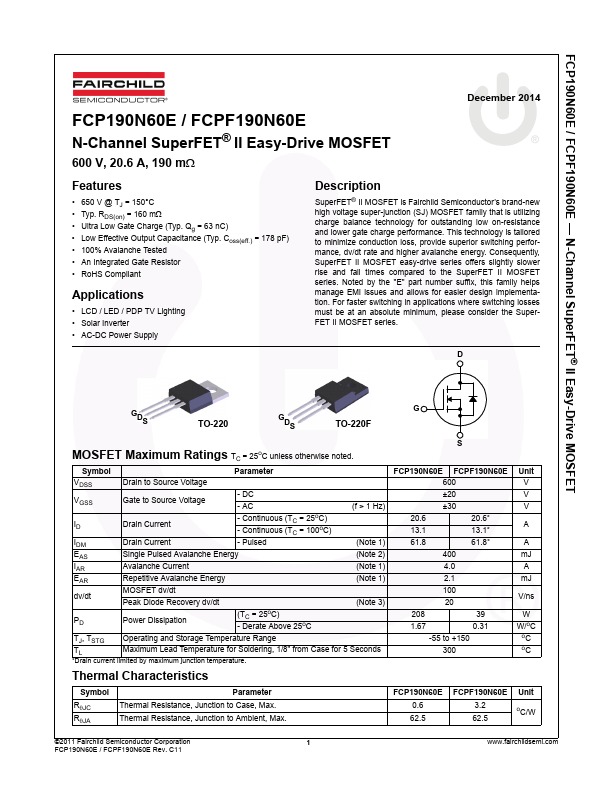 FCPF190N60E