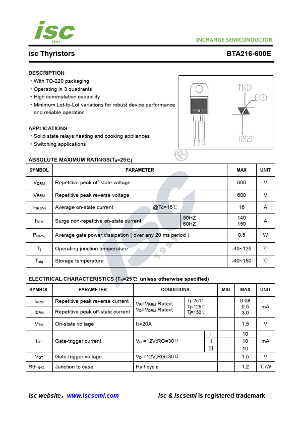 BTA216-600E