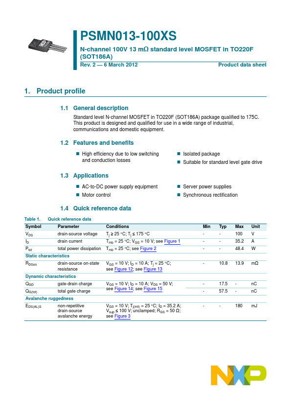 PSMN013-100XS