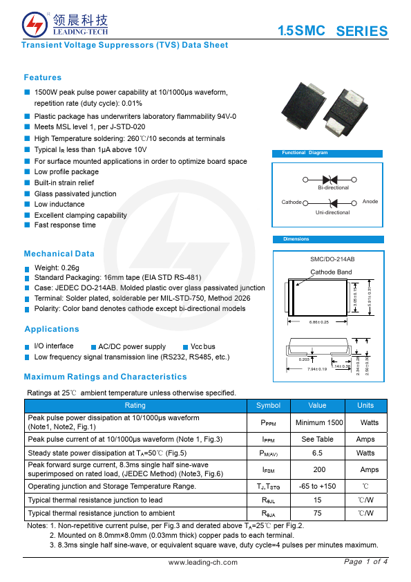 1.5SMCJ540CA