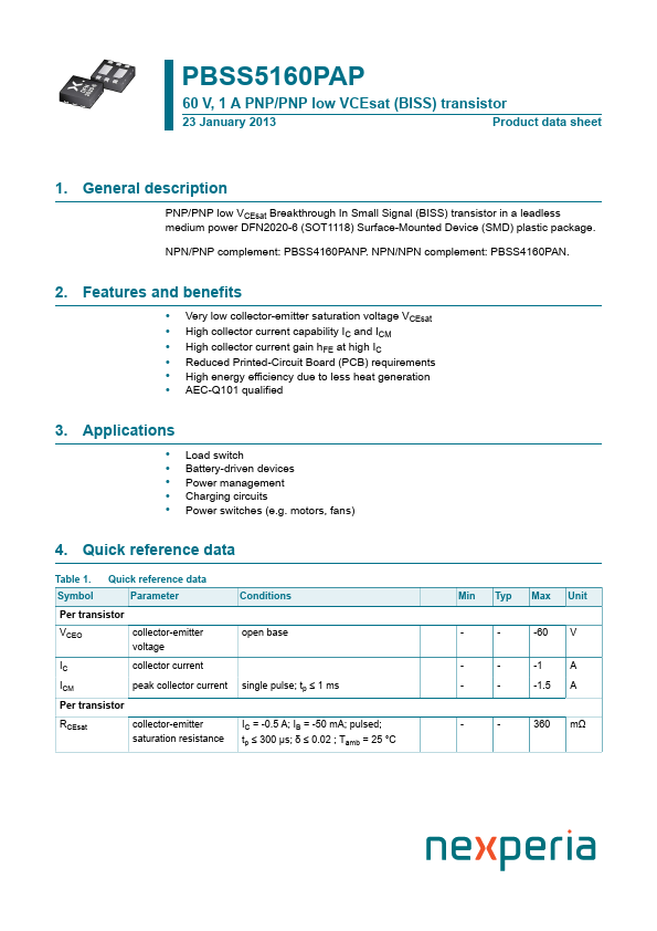 PBSS5160PAP