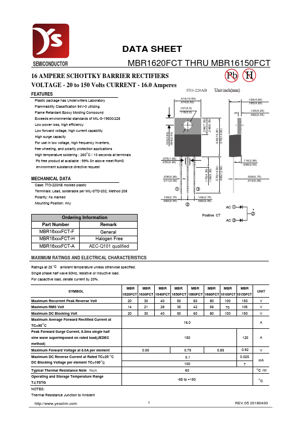 MBR16100FCT