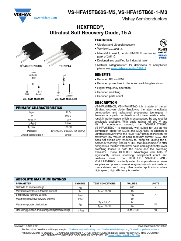 VS-HFA15TB60S-M3