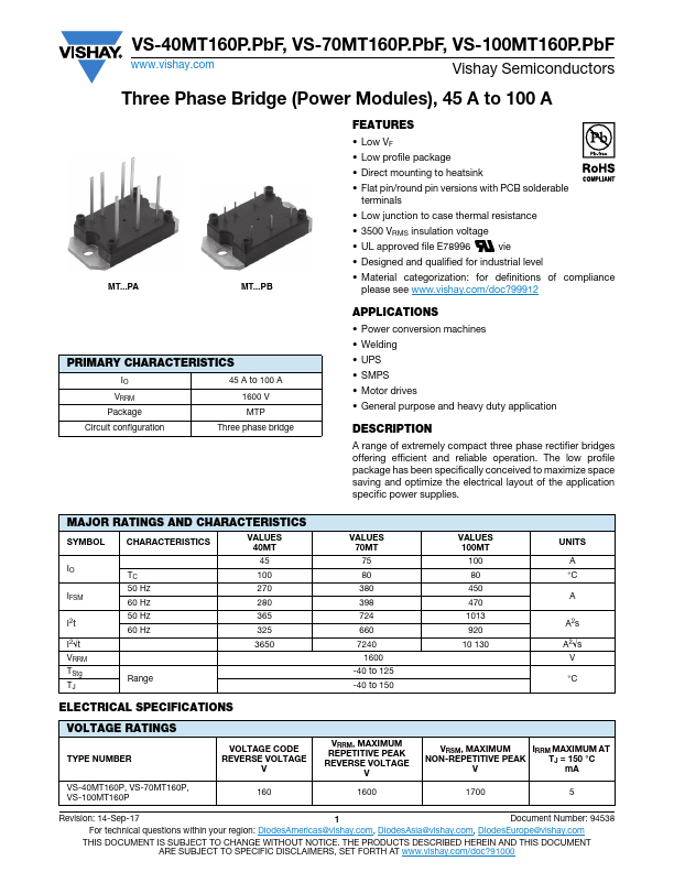 VS-100MT160P.PbF