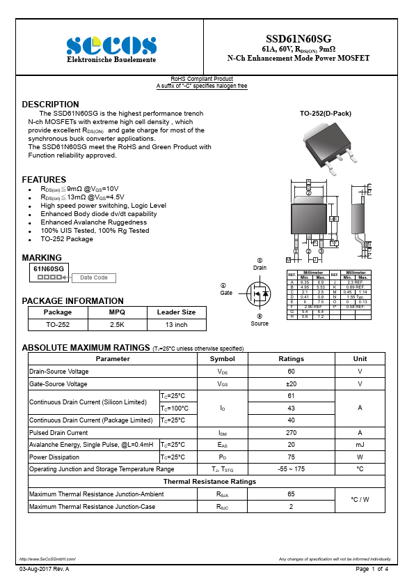 SSD61N60SG