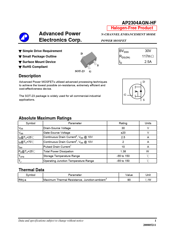 AP2304AGN-HF