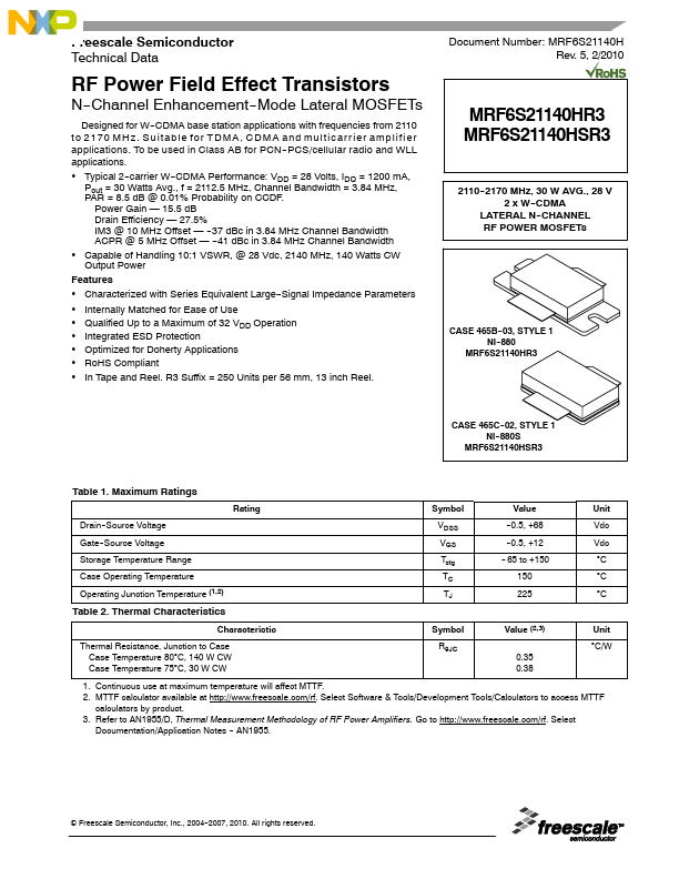 MRF6S21140HR3