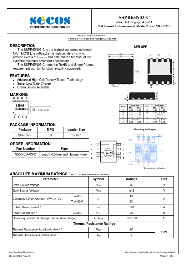 SSPR65N03-C