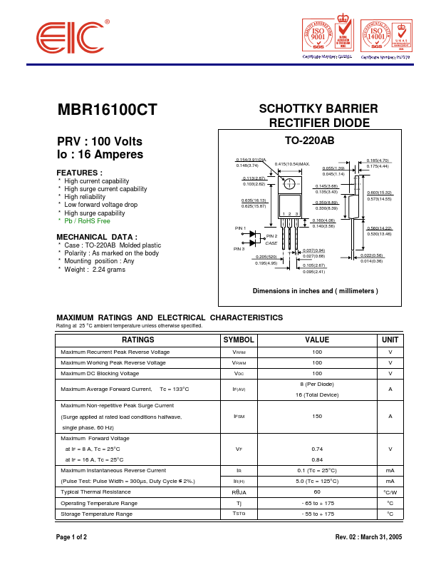 MBR16100CT