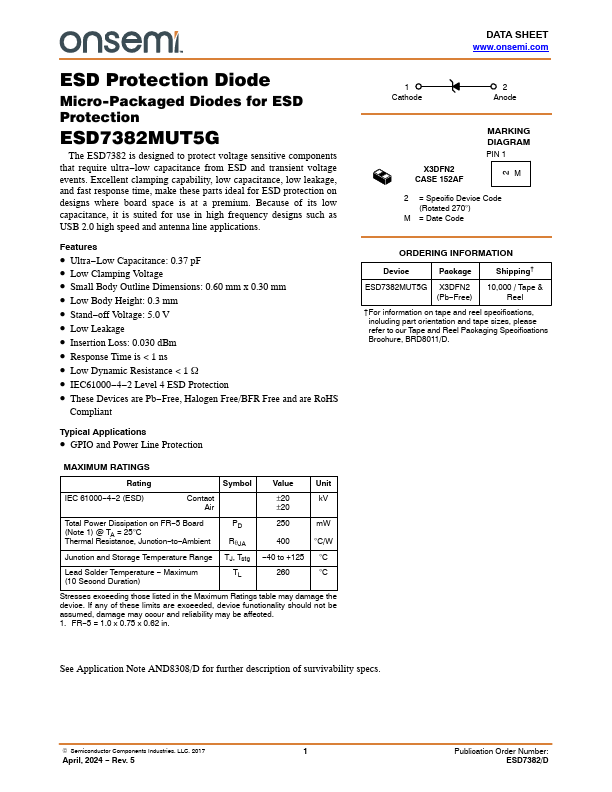 ESD7382MUT5G