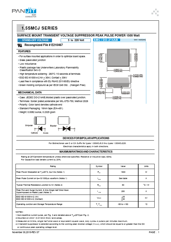 1.5SMCJ200A