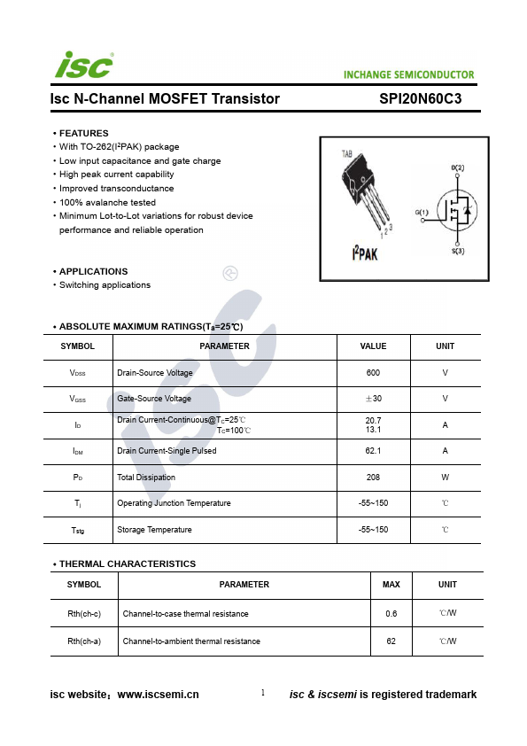 SPI20N60C3