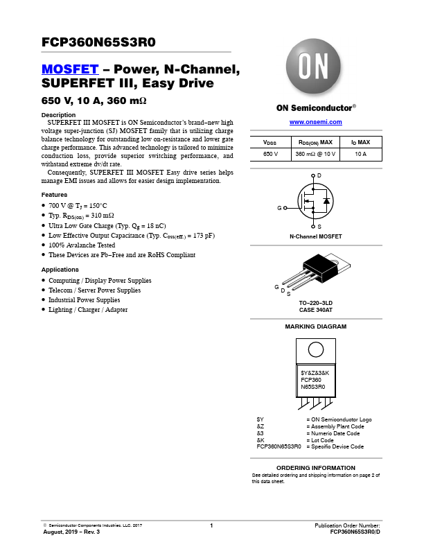 FCP360N65S3R0