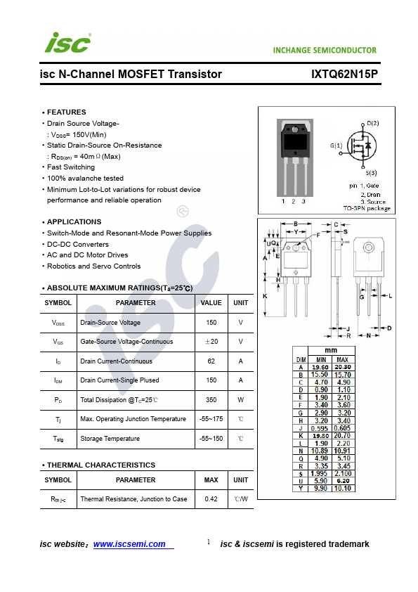 IXTQ62N15P