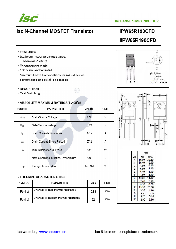 IPW65R190CFD