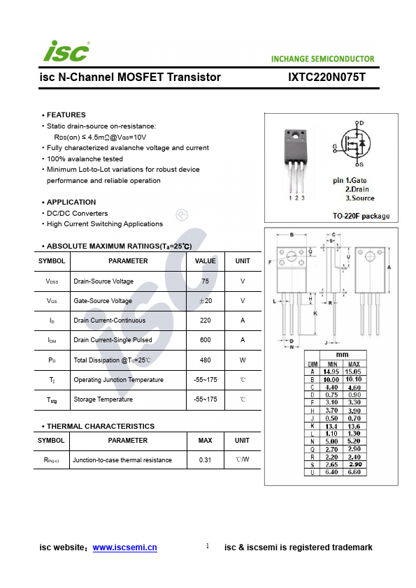 IXTC220N075T