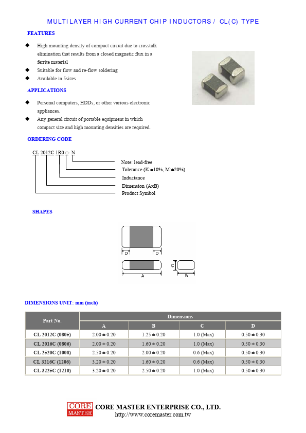 CL2520C-1R0M-N