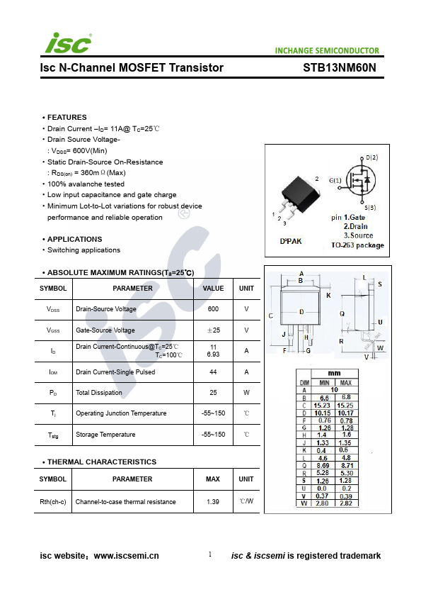 STB13NM60N